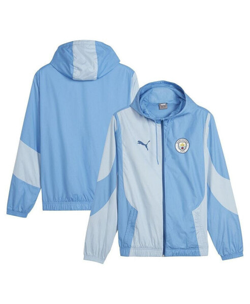 Men's Blue Manchester City 2023/24 Pre-Match Full-Zip Hoodie Jacket