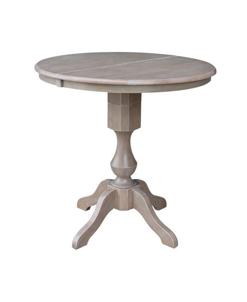 36" Round Top Pedestal Table with 12" Leaf