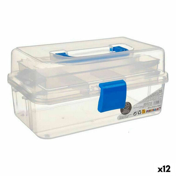 Multi-use Box Blue Transparent Plastic 27 x 13,5 x 16 cm (12 Units)