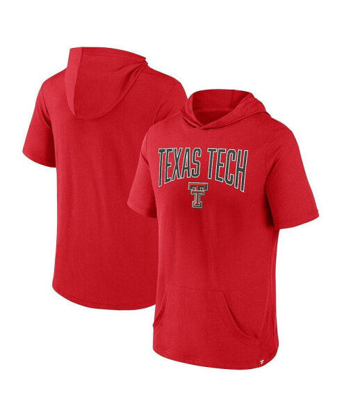Men's Red Texas Tech Red Raiders Outline Lower Arch Hoodie T-shirt