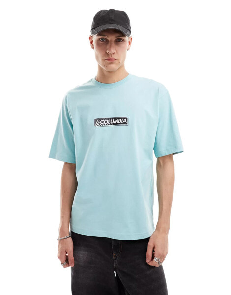 Columbia Reventure central logo t-shirt in light blue