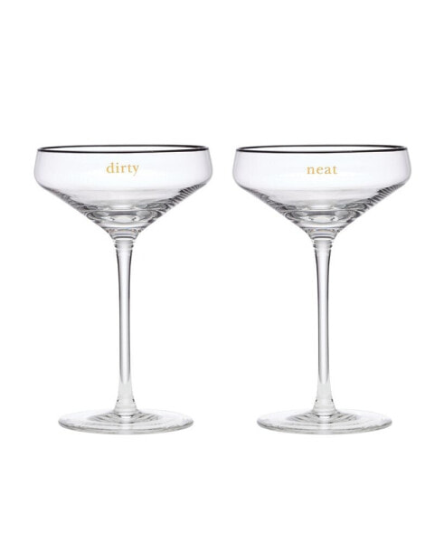 Cheers to Us Dirty Neat Martini Glasses Set, 2 Piece
