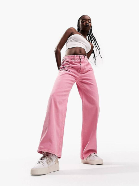 ASOS DESIGN dad jean in hot pink