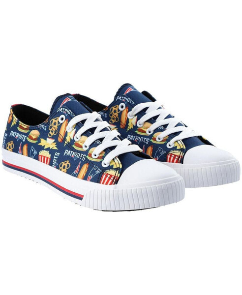 Men's New England Patriots Food Print Low Top Canvas Sneakers