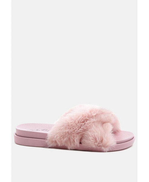 Women's homey fur slip-on flats