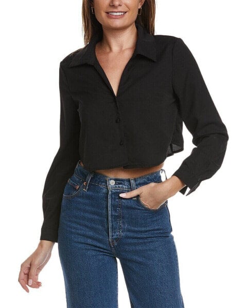 Reveriee Cropped Shirt Women's Black L