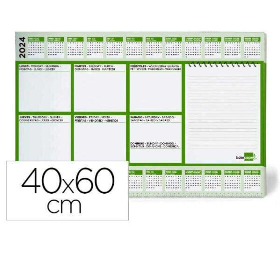 LIDERPAPEL Weekly desktop planning 40x60 cm 80gr 60 sheets 2024-2025