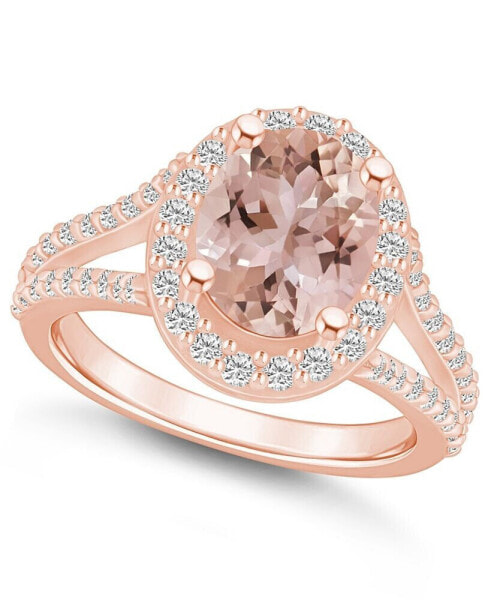 Кольцо Macy's Morganite Diamond Halo