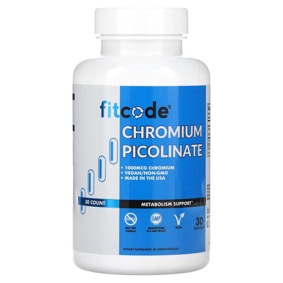 Chromium Picolinate, 1,000 mcg, 30 Veggie Capsules