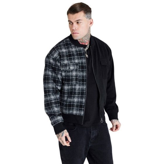 SIKSILK Half And Half bomber jacket