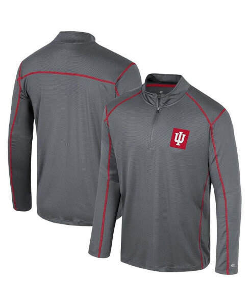 Men's Black Indiana Hoosiers Cameron Quarter-Zip Windshirt