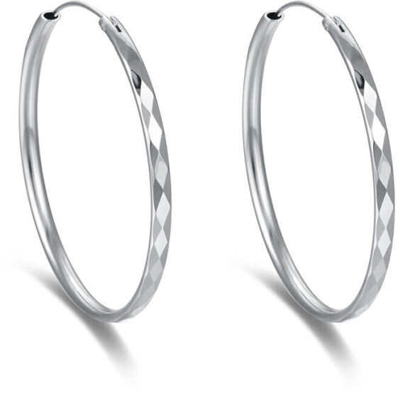 Серьги METALLO Cross Charm Hoop Steel.