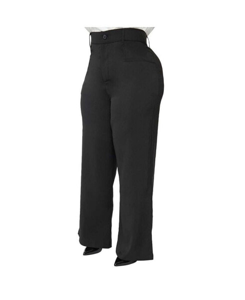 Plus Size Belted High Waisted Wide Leg Ginger Pants