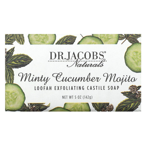 Мыло твердое Dr. Jacobs Naturals Loofah Exfoliating, Огуречный Мохито, 142 г