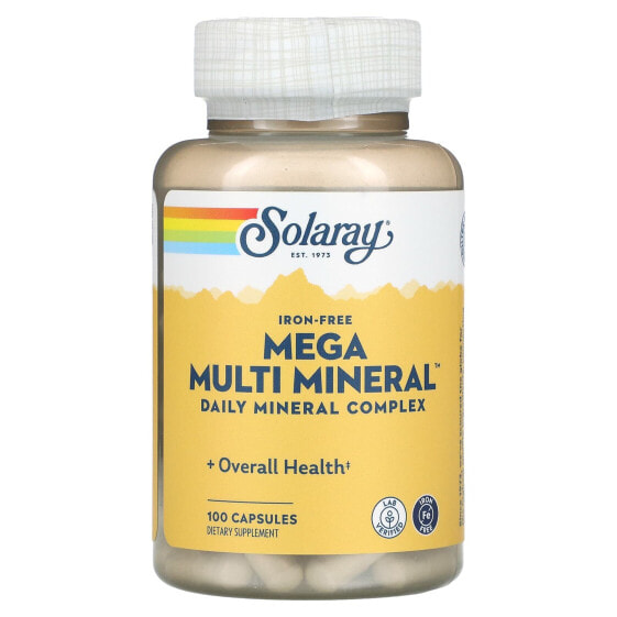 Витаминно-минеральный комплекс без железа SOLARAY Mega Multi Mineral 200 капсул