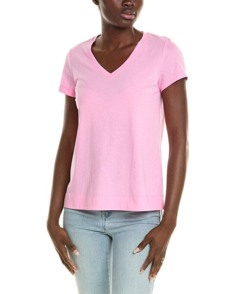 Lafayette 148 New York The Modern V-Neck T-Shirt Women's Pink Xs