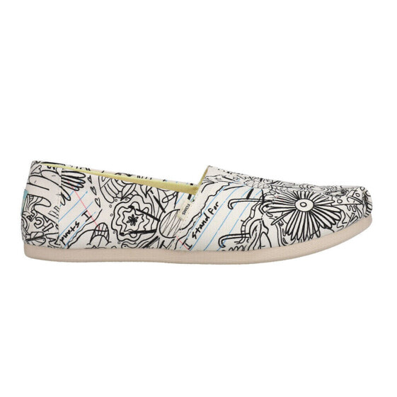 TOMS Alpargata Graphic Slip On Womens White Flats Casual 10016257T