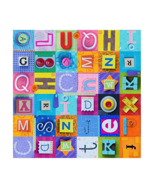 Holli Conger Alphabet Collage repeat Canvas Art - 15.5" x 21"