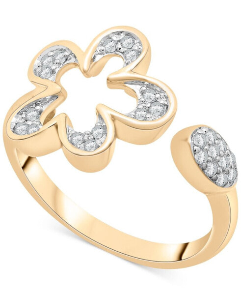 Diamond Flower Cuff Ring (1/6 ct. t.w.) in 14k Gold, Created for Macy's