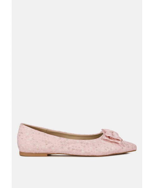 Women's cicely jacquard bow embellished ballet flats