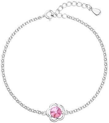 Silver bracelet with Swarovski crystal 33117.3 Rose