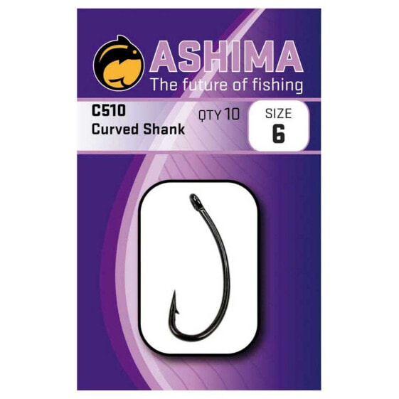 ASHIMA FISHING C510 Curved Shank Single Eyed Hook