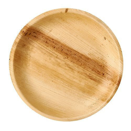 PAPSTAR 87960, Plate, Round, Palm Leaf, Brown, Pattern, 25 pc(s)