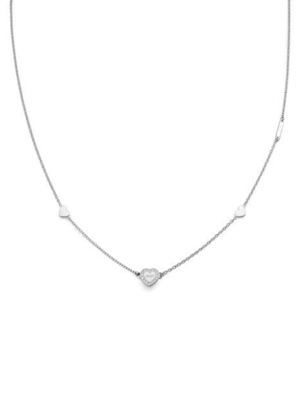 Půvabný ocelový náhrdelník se srdíčky Essential LJ2169
