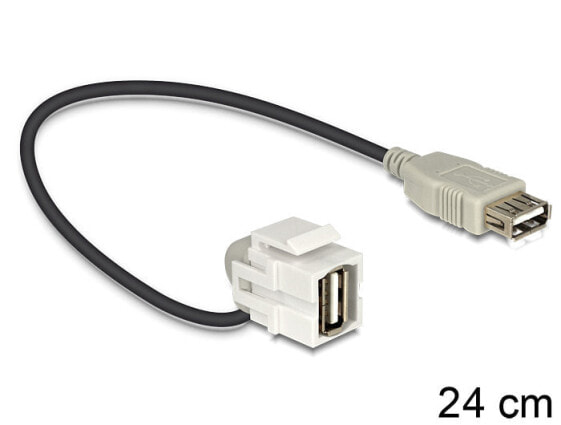 Delock 86327 - 0.24 m - USB A - USB A - Black