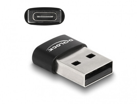 Delock 60002, USB A, USB C, Black