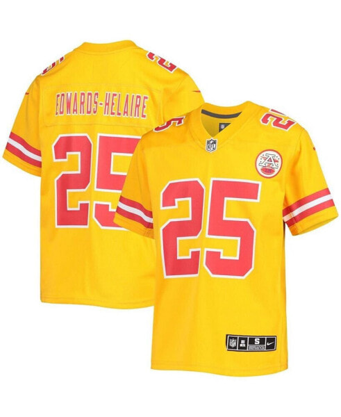 Big Boys Clyde Edwards-Helaire Gold-Tone Kansas City Chiefs Inverted Team Game Jersey