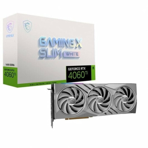 Графическая карта MSI GEFORCE RTX 4060 TI GAMING X SLIM WHITE 16G Geforce RTX 4060 Ti 16 GB GDDR6