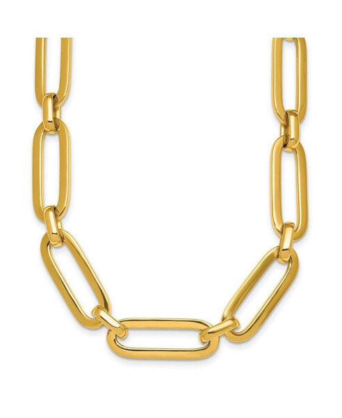 18k Yellow Gold 10mm Oval Link Necklace