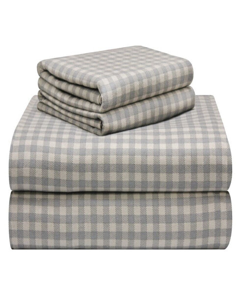 Plaid Flannel Sheet Set, Full