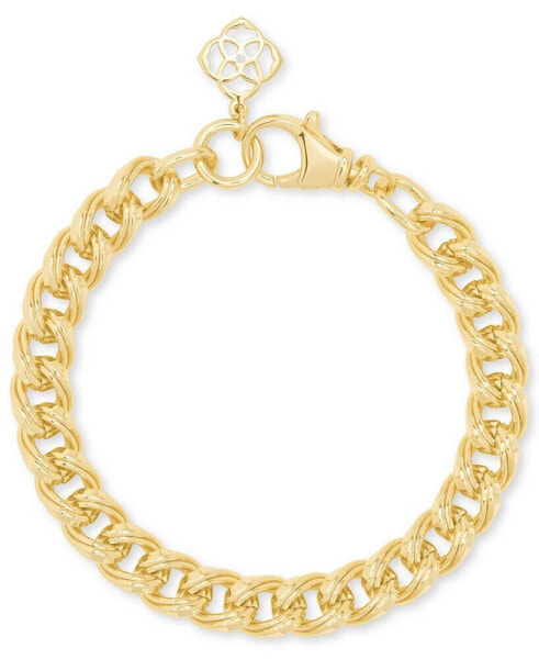Pavé Logo Charm Chain Link Bracelet