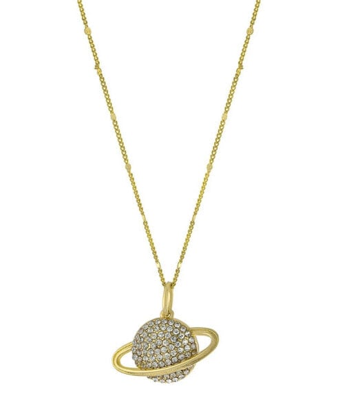 Macy's women's Clear Crystal Saturn Pendant Necklace