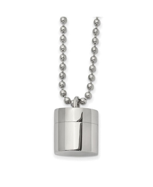 Polished Capsule that Opens on a Ball Chain Necklace