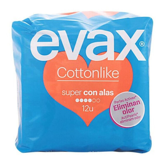 Супер прокладки с крылышками Cotton Like Evax (12 штук) для женщин.