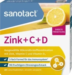 Zink + C + D Lutschtabletten 20 St., 34 g