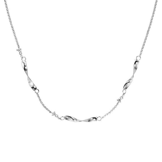 Elegant silver necklace with cubic zirconia Twist ERN-TWIST-ZI