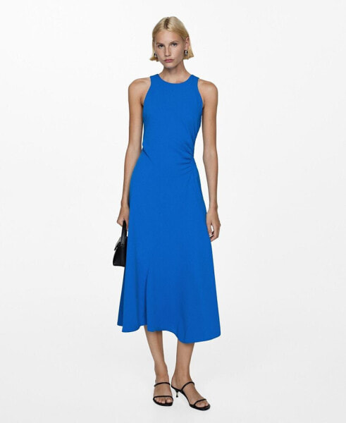 Women's Draped Detail Midi-Dress