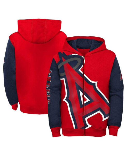 Big Boys Red, Navy Los Angeles Angels Postcard Full-Zip Hoodie Jacket