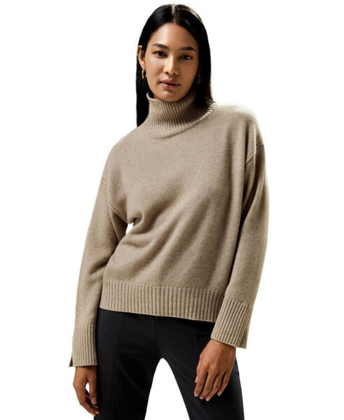 Women's Turtleneck Relaxed-Fit Cashmere Sweater for Women