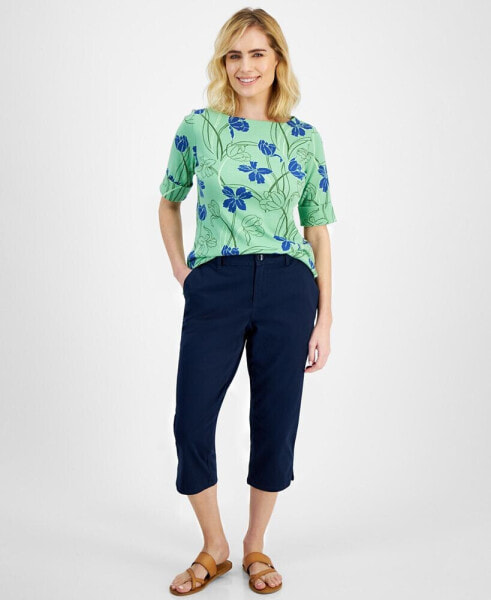 Petite Pull On Comfort Capri Pants, Created for Macy's