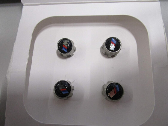 Original BMW Design Valve Cap Set (4 x Pieces) with BMW Logo for Vehicles with RDCi