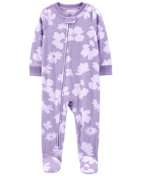 Baby 1-Piece Floral Fleece Footie Pajamas 18M