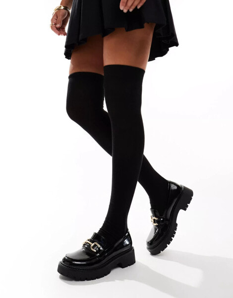 ASOS DESIGN thigh high sock in black