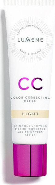 Lumene CC Cream Light  SPF20 Цветокорректирующий матирующий крем с защитой от УФ-лучей для всех типов кожи, оттенок светлый 30 мл