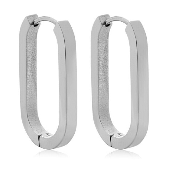 Ageless steel oval earrings VAAXF342S