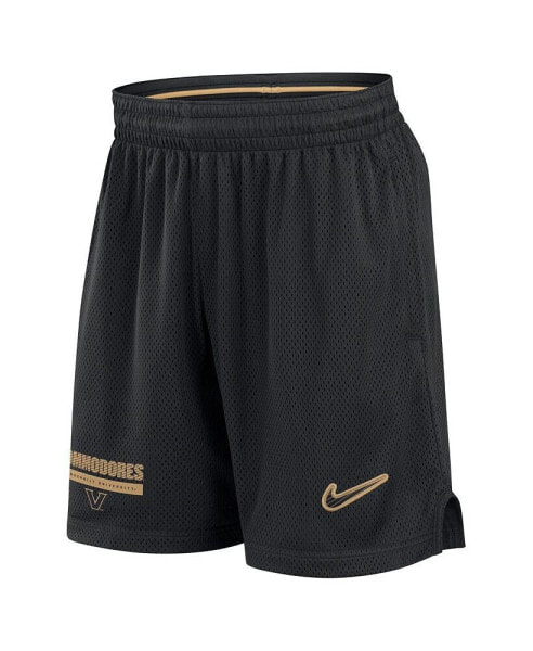 Men's Black Vanderbilt Commodores 2024 Sideline Mesh Shorts